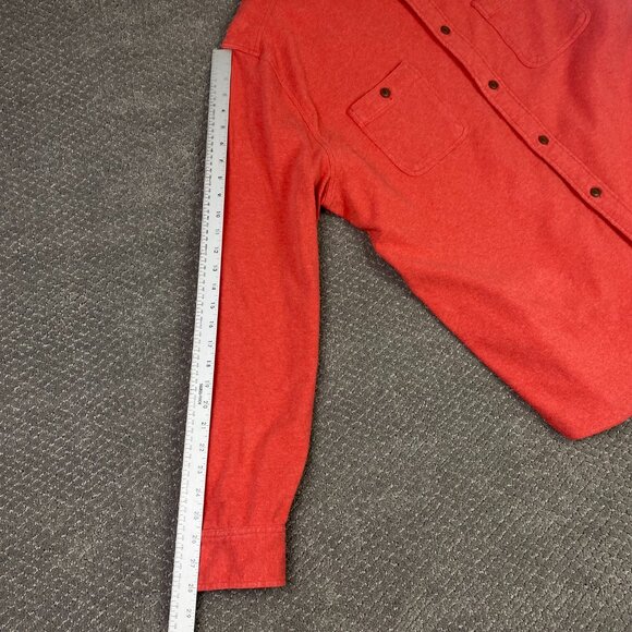 Faherty Brushed Alpine Knit Flannel Shirt Men's XXL Rust Heather Button Up Down - Picture 12 of 13